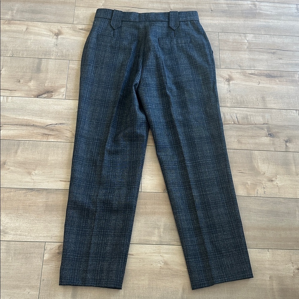 Sandro Wool Blend Charcoal Blue Checkered Dress Pants Trousers Sz 42 (US 10) - Picture 6 of 7